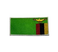 Mini Country Flag Patches 3×2 cm - Embroidered Iron-On/Sew-On National Badge Set for Jackets, Backpacks, Hats & DIY Craft (Zambia)