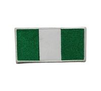 Mini Country Flag Patches 3×2 cm - Embroidered Iron-On/Sew-On National Badge Set for Jackets, Backpacks, Hats & DIY Craft (Nigeria)