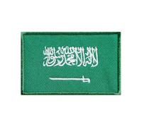 Mini Country Flag Patches 3×2 cm - Embroidered Iron-On/Sew-On National Badge Set for Jackets, Backpacks, Hats & DIY Craft (Saudi Arabia)
