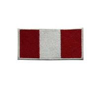 Mini Country Flag Patches 3×2 cm - Embroidered Iron-On/Sew-On National Badge Set for Jackets, Backpacks, Hats & DIY Craft (Peru)