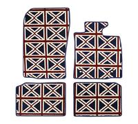 Mini Countryman R60 2011+ Fully Tailored 4 Piece Jubilee Union Jack Tailored Car Mat Set with 2 Clips High Quality