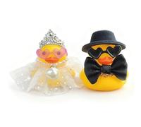 Mini Couple Duck,Wedding gifts,Bride and Groom Rubber Duck ,Party Mr and Mrs ,Includes 2 Wedding Dressed Ducks for Bride and Groom Funny Engagement Gifts