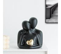 Mini Couple Statue,Couple Hugging Statue,Modern Abstract Art Decoration,Decorative items for TV cabinets,living rooms and bedrooms.Romantic Gifts for Valentine Anniversary Birthday (Black A, M)