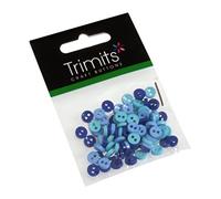 Mini Craft Buttons: Round: Blue: 5g