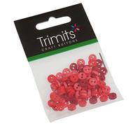 Mini Craft Buttons: Round: Red: 5g