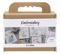 Mini Craft Kit Embroidery, Paintings with Embroidery, Assorted Colours, 1 Pack