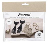 Mini Craft Kit Macramé - Earrings - Black, Olive, Brown, Sand - 1 Pack