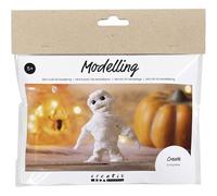Mini Craft Kit Modelling - Create a Mummy from Clay for Halloween - White - Suitable for Kids Aged 5 and Up