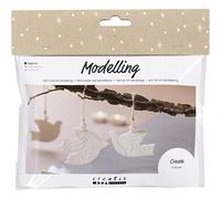 Mini Craft Kit Modelling - Make Your Own Doves from Clay - Hanging Christmas Decoration Kit, White