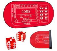 Mini Craps Table Mat, 33" x 17" Casino Craps with Two Dices, Portable Craps Game Setup - Elevate Your Gaming Experience