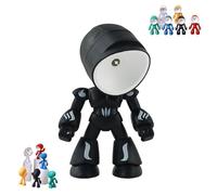 Mini Creative Robot Table Lamp, 2026 New Lonely Robot Table Lamp, Posable Rotatable Rechargeable Cordless LED Night Light for Study Home Office Decor, Kids Gift (Black)