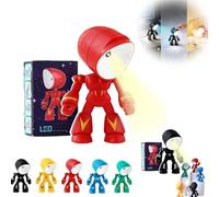 Mini Creative Robot Table Lamp,LED Mini Night Light Lonely Robot,2026 New Lonely Cartoon Cute Design Companion Table Light,Portable Adjustable Robots Lamp for Bedroom,Home,Office,Children Gift (RED)