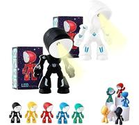 Mini Creative Robot Table Lamp,LED Mini Night Light Lonely Robot,2026 New Lonely Cartoon Cute Design Companion Table Light,Portable Adjustable Robots Lamp for Bedroom,Home,Office,Children Gift (BK+WH)