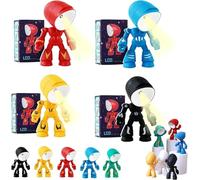 Mini Creative Robot Table Lamp,LED Mini Night Light Lonely Robot,2026 New Lonely Cartoon Cute Design Companion Table Light,Portable Adjustable Robots Lamp for Bedroom,Home,Office,Children Gift (4PC)