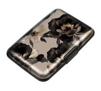 Mini Credit Card Holder for Women or Men,RFID Blocking Slim Hard Card Case ID Case Travel Wallet, Champagne Rose, S