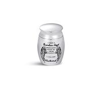 Mini Cremation Urn for Husband Ashes Men Family I Have a Guardian Angel Watching Over Me from Heaven Sepulchral Cinerary Funeral Keepsake Memorial Jar