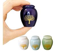 Mini Cremation Urns for Human Ashes Set of 4 - Tree of Life Small Keepsake Urns - Ceramic Adult Dog Cat Ashes Holders Miniature Memorial Funeral Urn for Sharing Ashes