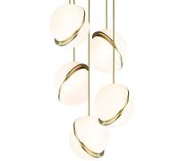 Mini Crescent Pendant 5 Pcs Opal/Brass