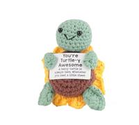 Mini Crochet Gifts Tortoise Ornament - Knitted Cute Stuff Turtle Positive Affirmation Emotional Support Decor, Funny Birthday Presents, Sunflower Thank You Gift for Christmas Teacher Kid Women Mum Dad