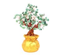 Mini Crystal Money Tree Bonsai Style Feng Shui Bring Wealth Luck Green