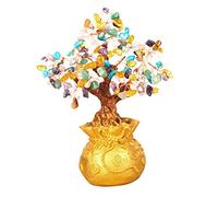 Mini Crystal Money Tree Bonsai Style Feng Shui Bring Wealth Luck multi-colored