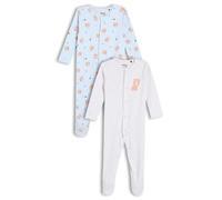 MINI CUDDLES Baby Boys 2pk Teddy Bear Printed Sleepsuit, Multicolour (0-3M)