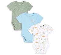 Mini Cuddles Baby Boys 3pk Dinosaur Print Bodysuits, Multicolour - 0-3 Months