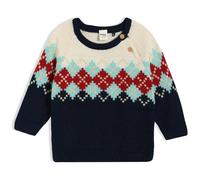 Mini Cuddles Baby Boys Argyle Knitted Jumper, Multicolour - 12-18 Months
