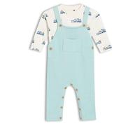 MINI CUDDLES Baby Boys Knitted Dungaree 2pc Set, Turquoise Blue (18-24M)