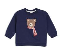 Mini Cuddles Baby Boys Teddy Bear Embroidered Sweatshirt, Navy Blue - 6-9 Months