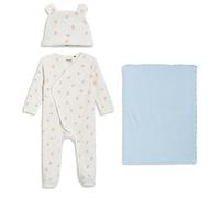 Mini Cuddles Baby Boys Teddy Print 3pc Essentials Gift Set, Multicolour - 0-3 Months