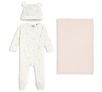 Mini Cuddles Baby Girl Floral Print 3pc Essentials Gift Set, Multicolour - 0-3 Months
