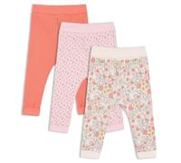 MINI CUDDLES Baby Girls 3pk Floral Printed & Solid Knit Bottoms, Multicolour (3-6M)