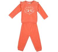 Mini Cuddles Baby Girls Floral Embroidered 2pc Set, Peach - 6-9 Months