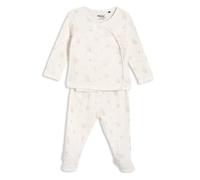 MINI CUDDLES Baby Girls Floral Print 2pc Set, Off-White (0-3M)