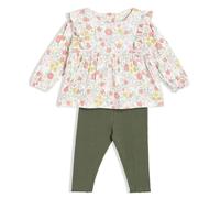 Mini Cuddles Baby Girls Floral Printed 2pc Set, Multicolour - 6-9 Months