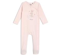 MINI CUDDLES Baby Girls Rabbit Embroidered Sleepsuit, Pink (9-12M)