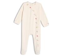 MINI CUDDLES Baby Girls Velour Embroidered Sleepsuit & Toy, Cream (3-6M)