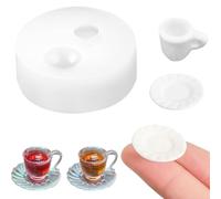 Mini Cup Coaster Shape Resin Silicone Molds 3D Simulation Cups Epoxy Casting Molds for DIY Micro Resin Dollhouse House Kitchen Display Decor