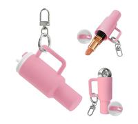 Mini Cup Keychain, Tumbler Cup Lip Balm Holder Keychain for Women Stanley Cup Accessories Purse Charms for Handbags Backpack, Pink