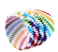 Mini Cupcake Cases - 120pcs Heart Design Baking Cups | Valentine's Day, Christmas, Tea Party Liners | Greaseproof, Food Safe & Heat-Resistant (Colourful Spiral Cases)