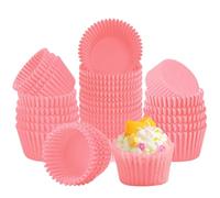 mini cupcake liners,About 1,000 pieces, muffin for baking cups paper pan papers small cup cake strawberry wrappers chocolate cheesecake cupcakes liner (pink S)