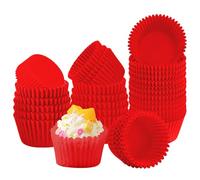 mini cupcake liners,About 1,000 pieces, muffin for baking cups paper pan papers small cup cake strawberry wrappers chocolate cheesecake cupcakes liner (red S)