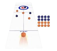 Mini Curling Game - Tabletop Shuffleboard Sports Set, Fun Indoor Family Board Game, Smooth Sliding Puck Play Mat, Interactive Party Table Games | Tabletop Curling Sports Games For Family Gatherings