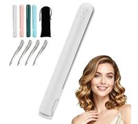 Mini Curling Iron, 2026 Upgraded 2 in 1 Mini Curling Iron, Dual Purpose Curling Wand & Flat Iron Hair Straightener, USB Plug-in Small Ceramic Iron, for Short and Long Hair, All Hair Types (White)