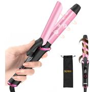 Mini Curling Iron for Women, 5 Temp Digital Settings, Small Curling Iron for Travel,1 Inch, Tiny Curling Irons for Short Hair,Anti-Scald Cover,Equipped with UK 3-pin Plug (Pink)