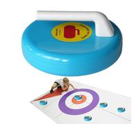 Mini Curling Set - Tabletop Shuffle Game, Compact Smooth Stones, Durable Material Construction | Outdoor Indoor Recreation for Family Friends Office Classroom Dormitory Garden Backyard Party we