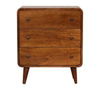 Mini Curved Chestnut Chest of Drawers