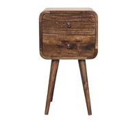 Mini Curved Grey Washed Bedside Table