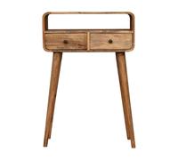 Mini Curved Oak-ish Console Table